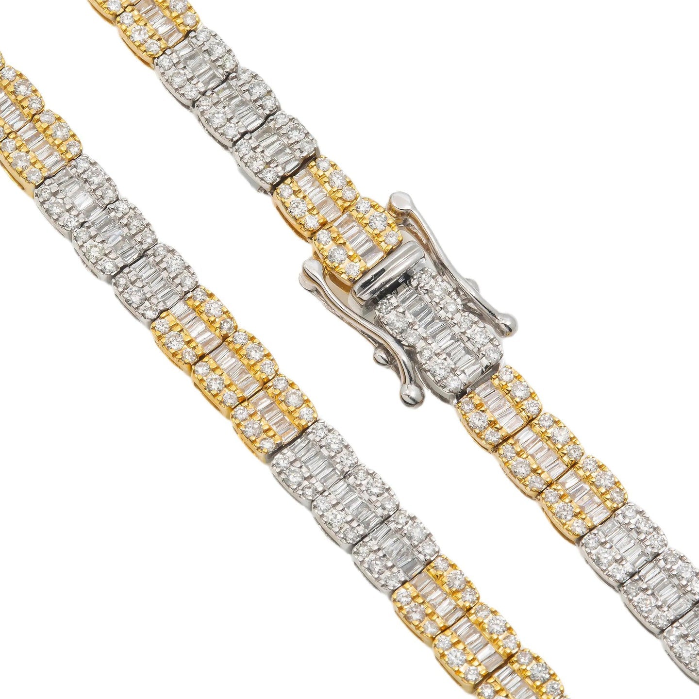 Baguette Diamond Tennis Necklace 5mm 22Inches