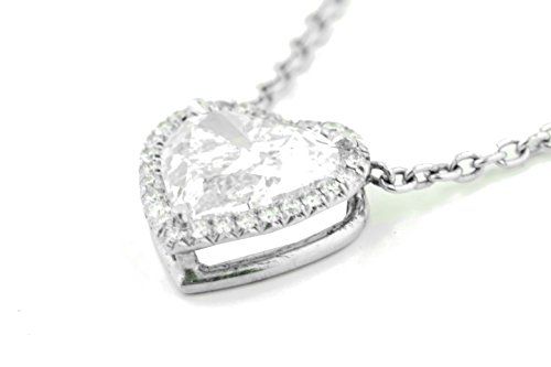 Heart Diamond Solitaire Pendant with Platinum Necklace