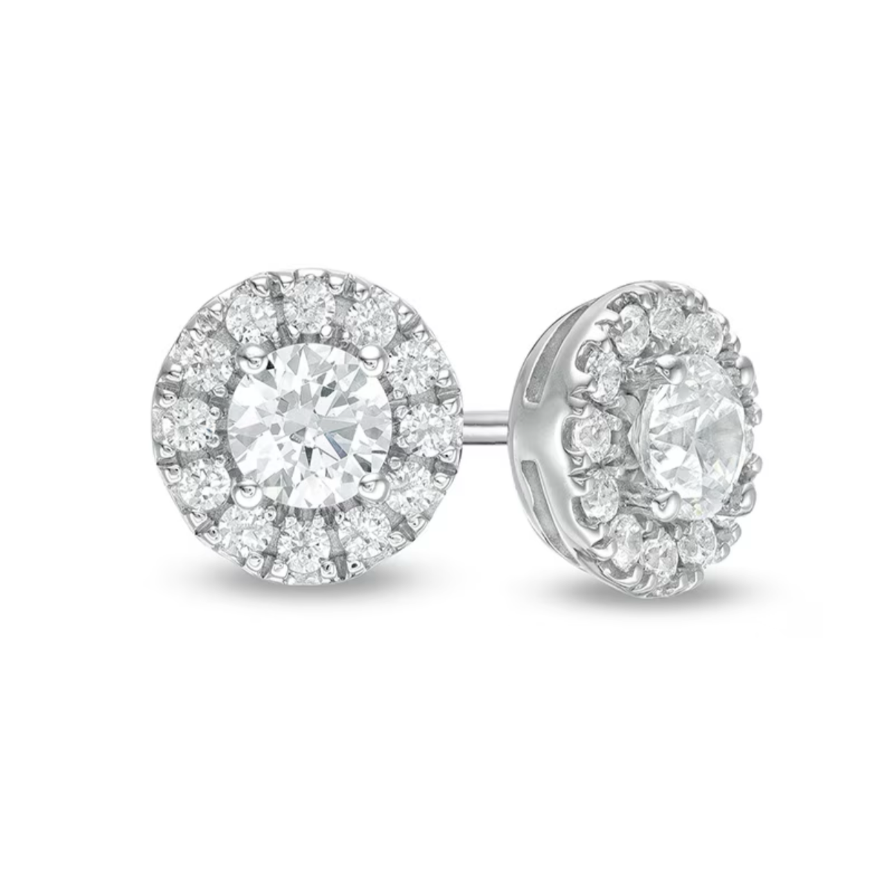 Round Diamond Halo Earrings