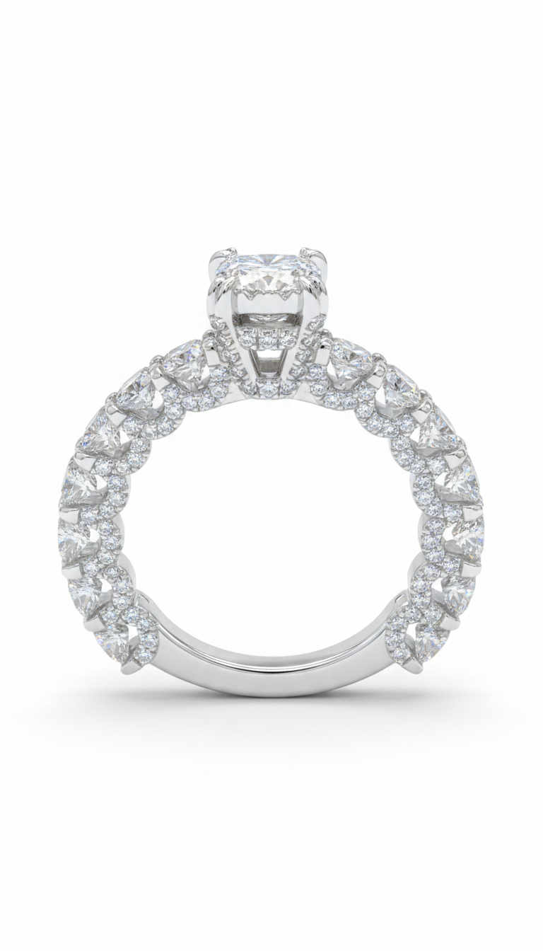 3.75 CT. Round Diamond Engagement Ring in 14K White Gold