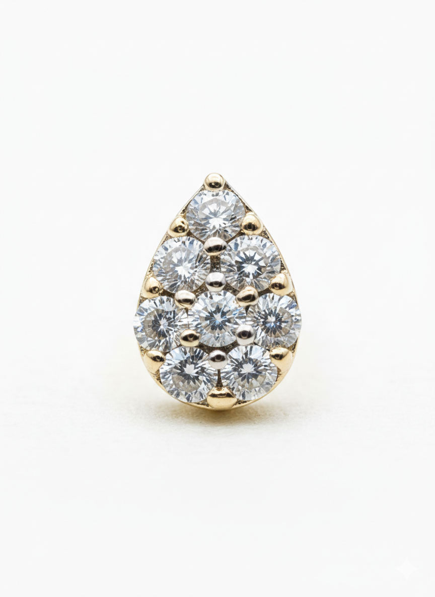 Diamond Nose Pin - 18K Gold