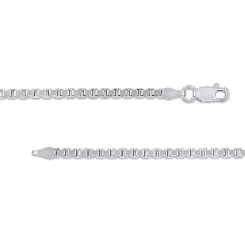 Diamond-Cut Box Chain Necklace in Solid Sterling Silver - 20"