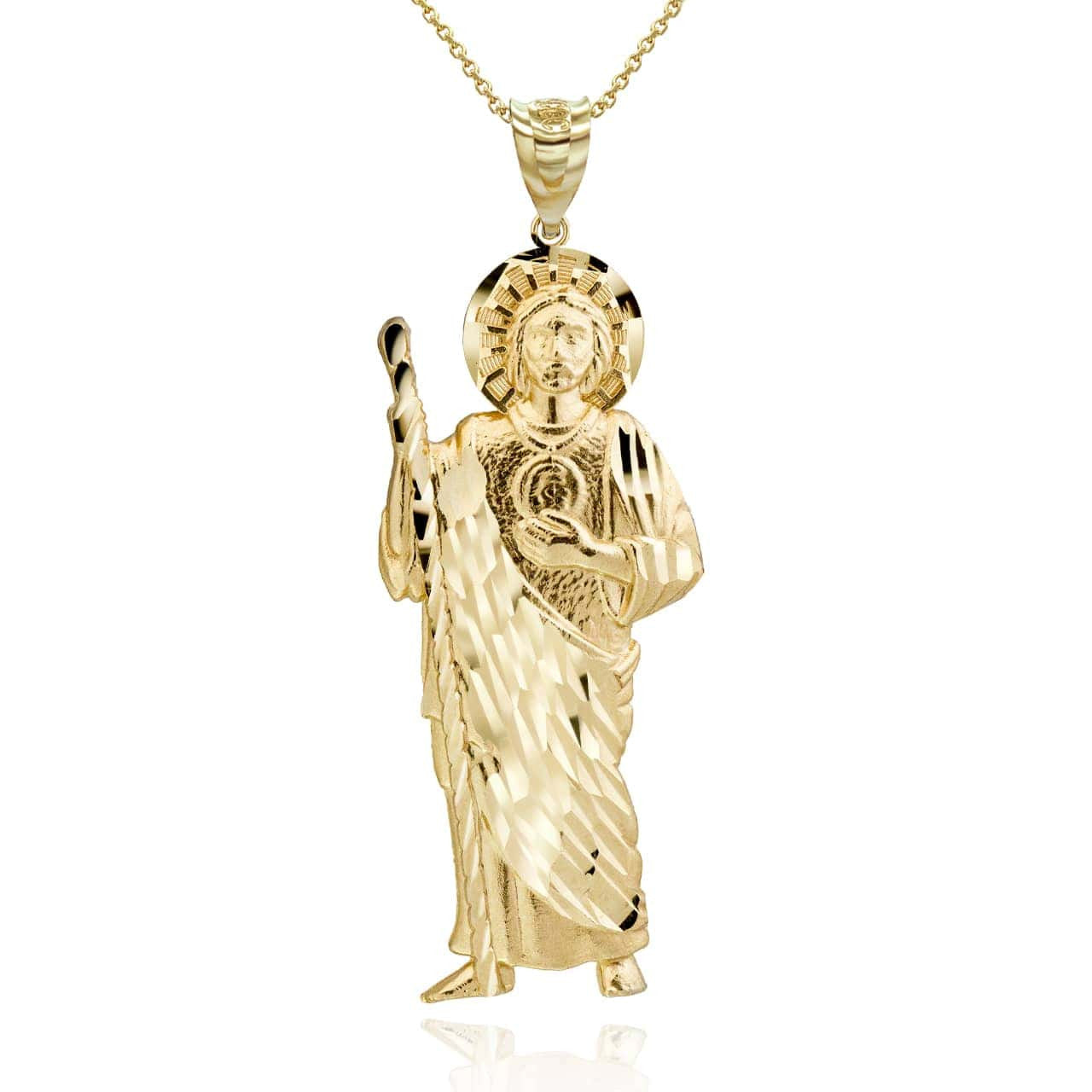 Gold Saint Jude Patron Saint of Hope Pendant Necklace