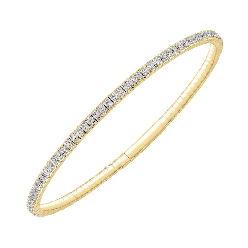 2 CT. T.W. Diamond Flexible Bangle in 14K Gold