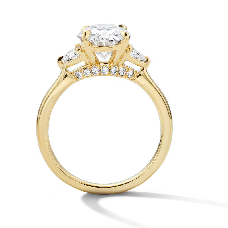 3.65 CT. T.W. Oval Diamond Three-Stone Engagement Ring