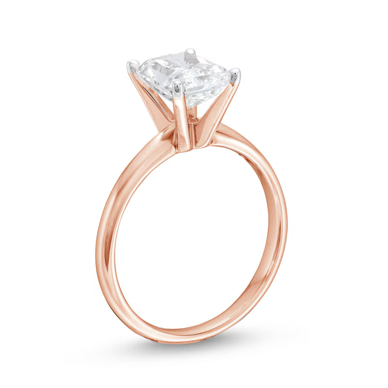 2 CT. Radiant-Cut Diamond Solitaire Engagement Ring in 14K Rose Gold