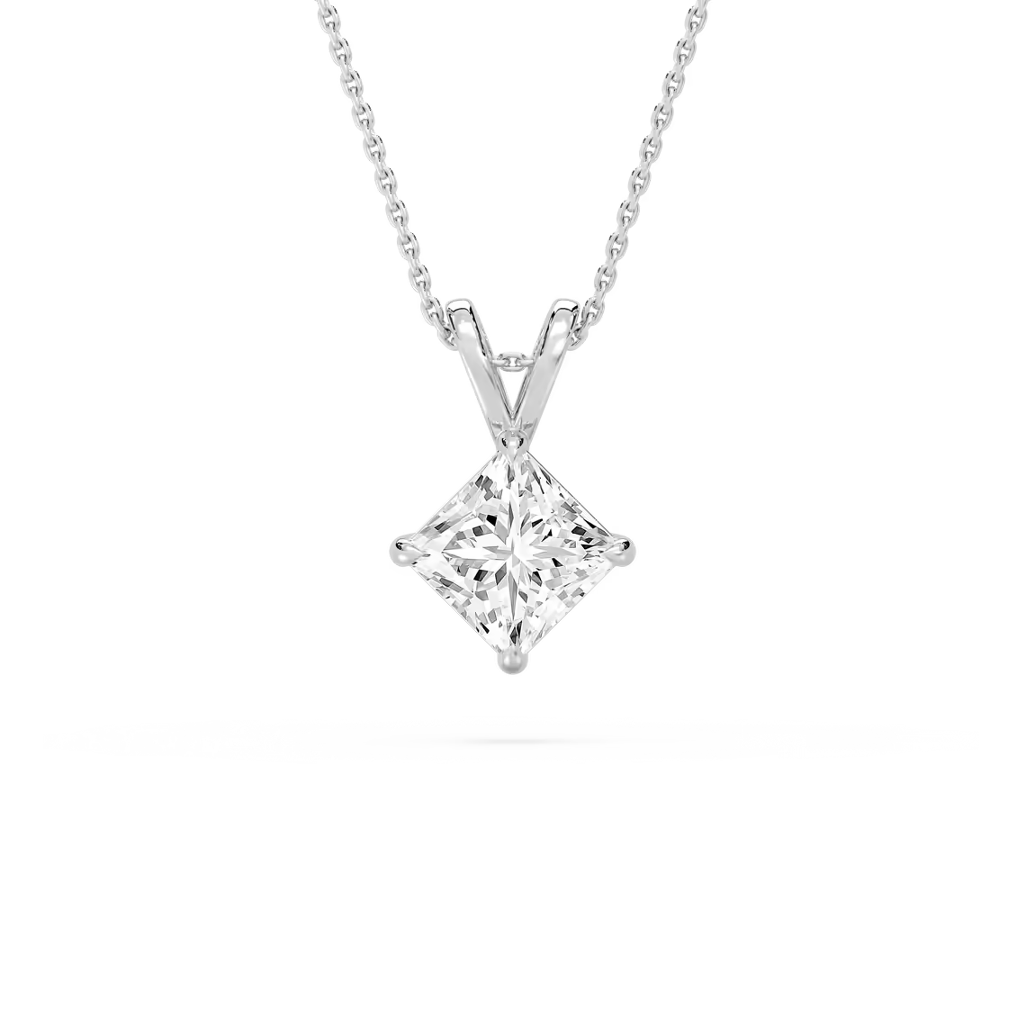 2 ctw Princess Diamond Double Bail Pendant