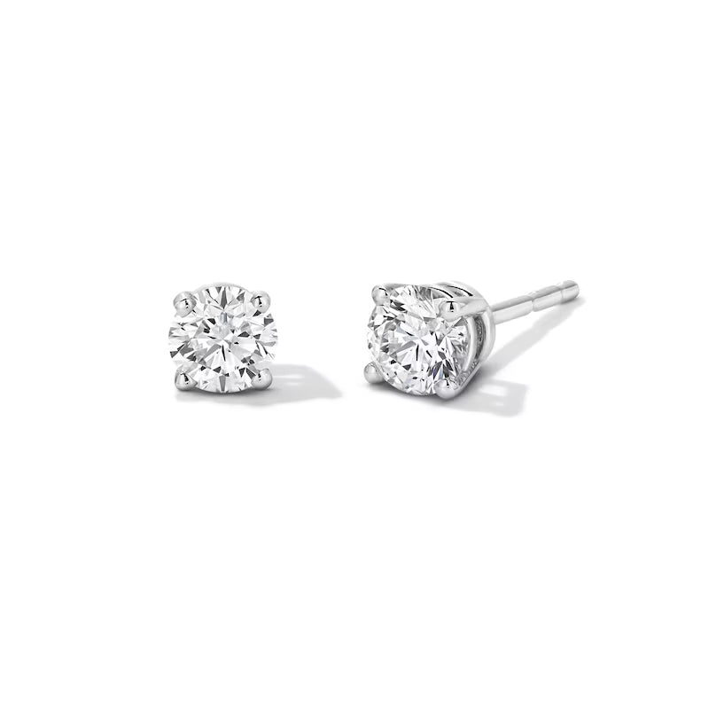 1/2 CT. T.W. natural Diamond Solitaire Stud Earrings in 14K White Gold