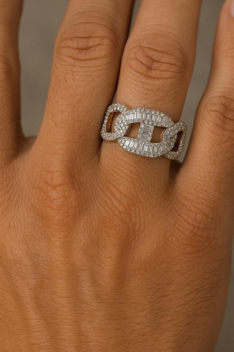 Rose Gold Linked Men's Diamond Ring