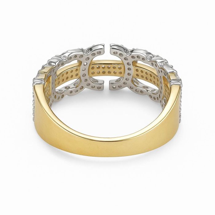 Men's Two Tone Gold Diamond Band