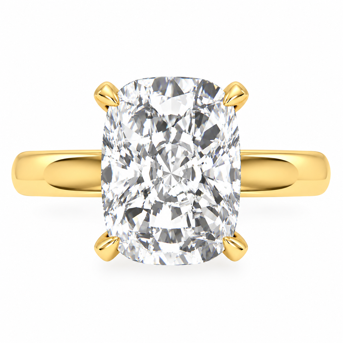 "The Delaney" - 5 CT. Elongated Cushion-Cut Diamond Solitaire Engagement Ring in 14K Gold