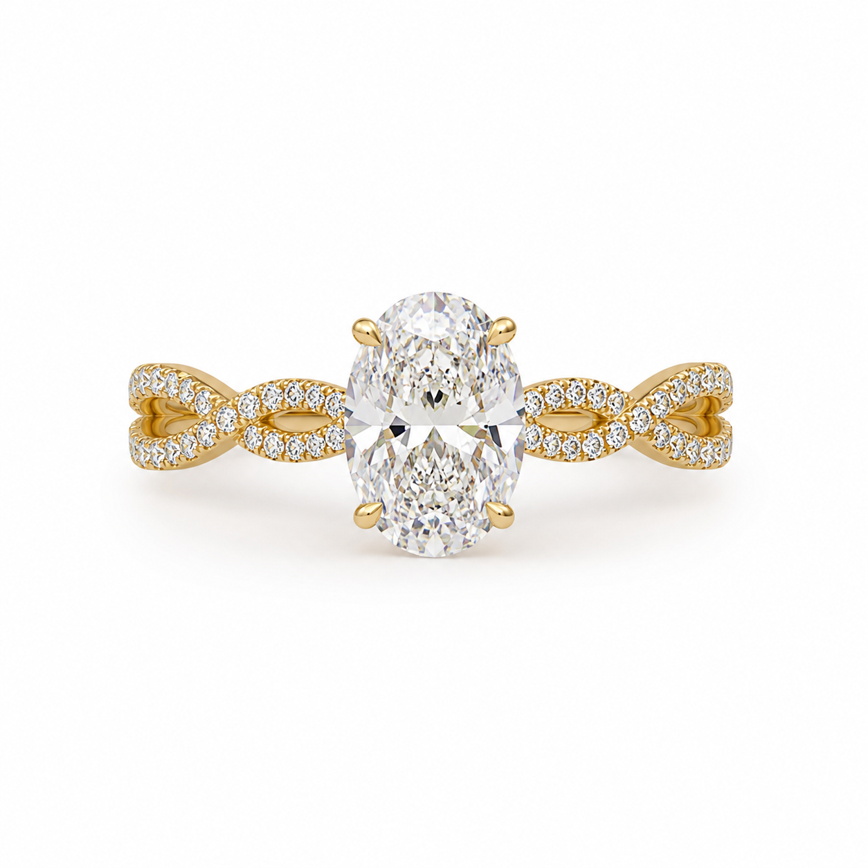 "The Olivia" - 4 CT. Oval-Cut Diamond Solitaire Engagement Ring in 14K Gold