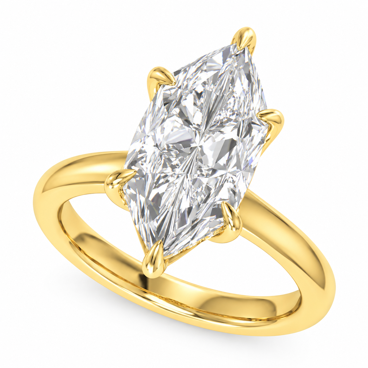 "The Margot" - 3 CT. Dutch Marquise-Cut Diamond Solitaire Engagement Ring in 14K Gold