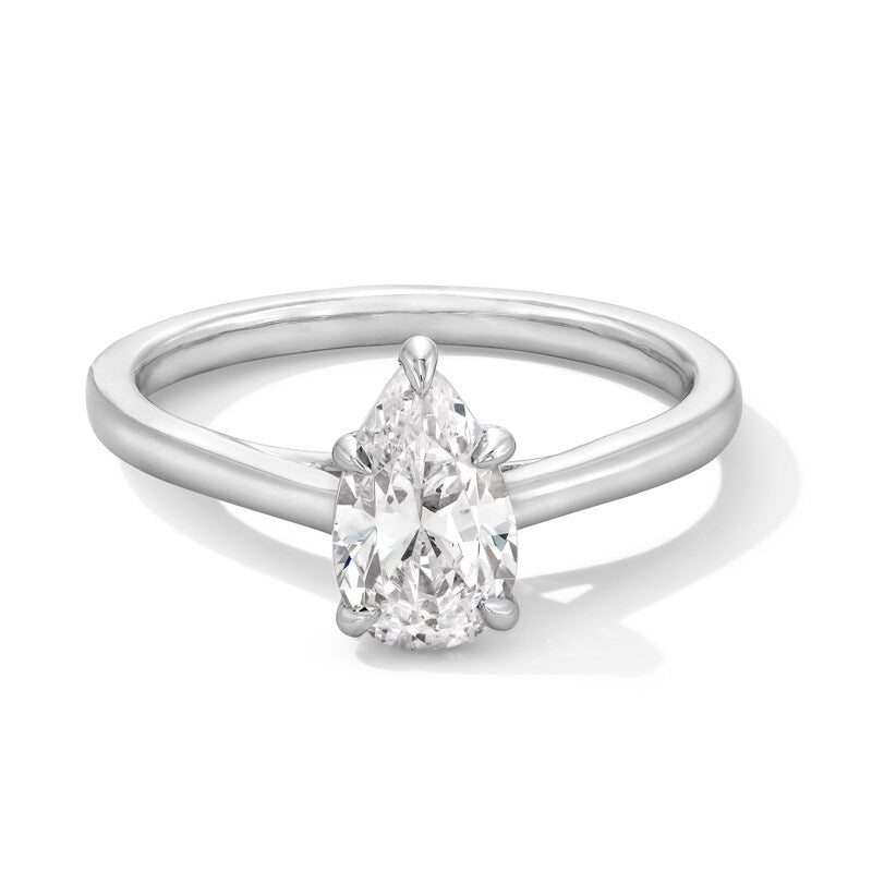 1 CT. Pear-Shaped Diamond Solitaire Engagement Ring in 14K White Gold