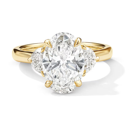 3.65 CT. T.W. Oval Diamond Three-Stone Engagement Ring