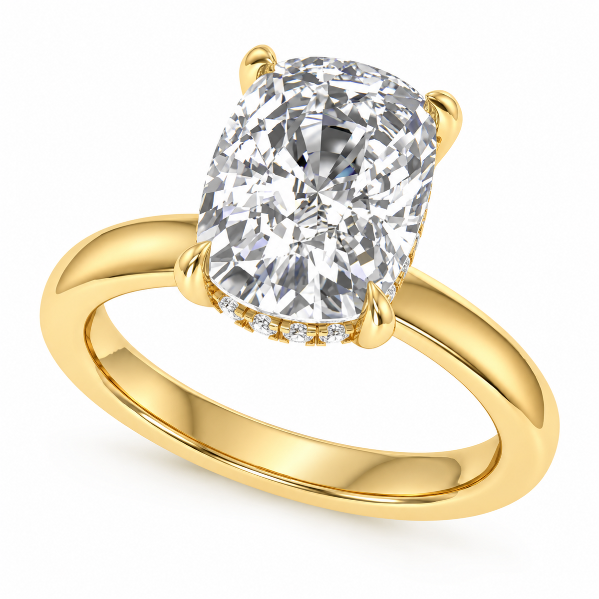 "The Delaney" - 5 CT. Elongated Cushion-Cut Diamond Solitaire Engagement Ring in 14K Gold