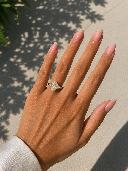 "The Ophelia" - 3.54 CT. Oval-Cut Diamond Solitaire Engagement Ring in 14K Gold