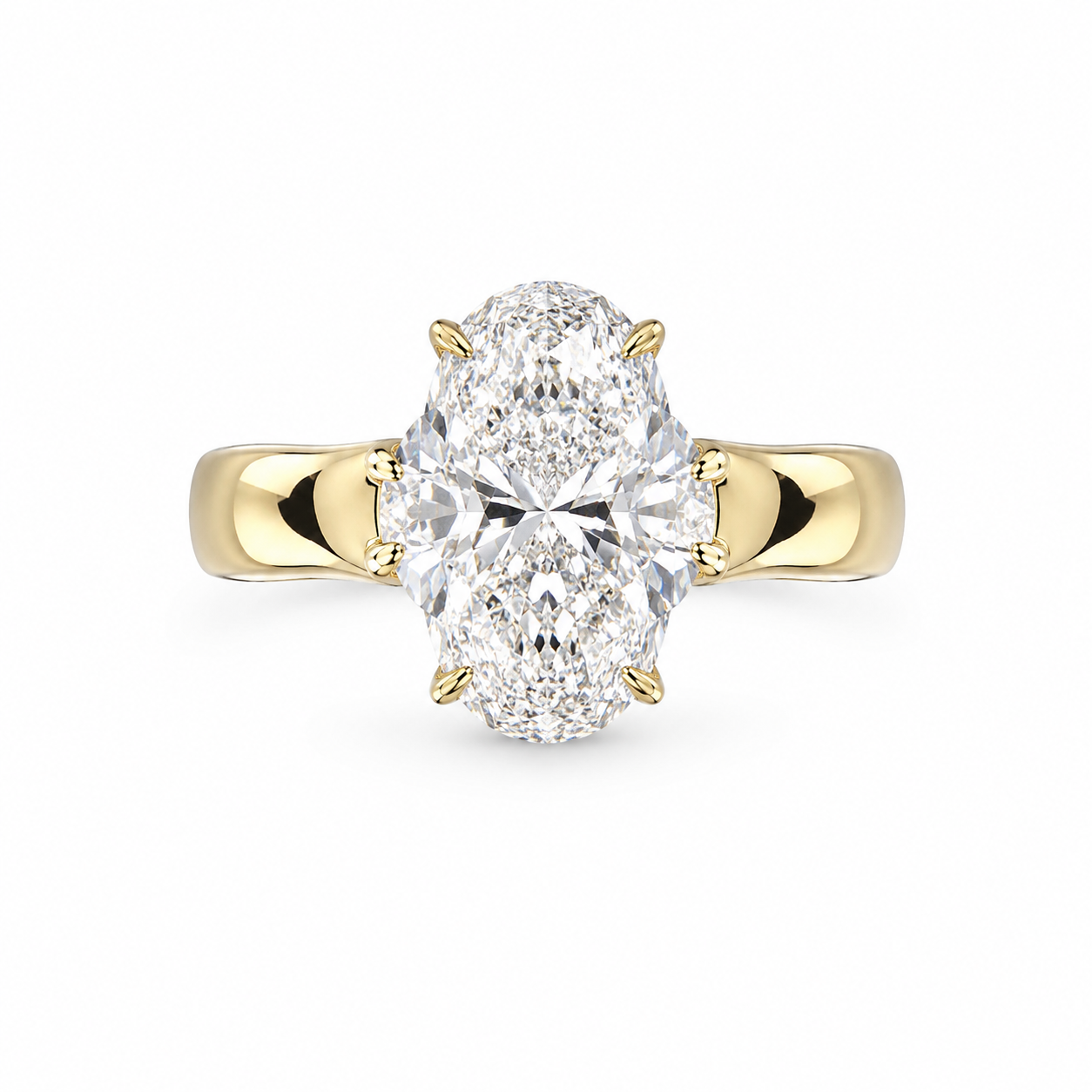 "The Ophelia" - 3.54 CT. Oval-Cut Diamond Solitaire Engagement Ring in 14K Gold