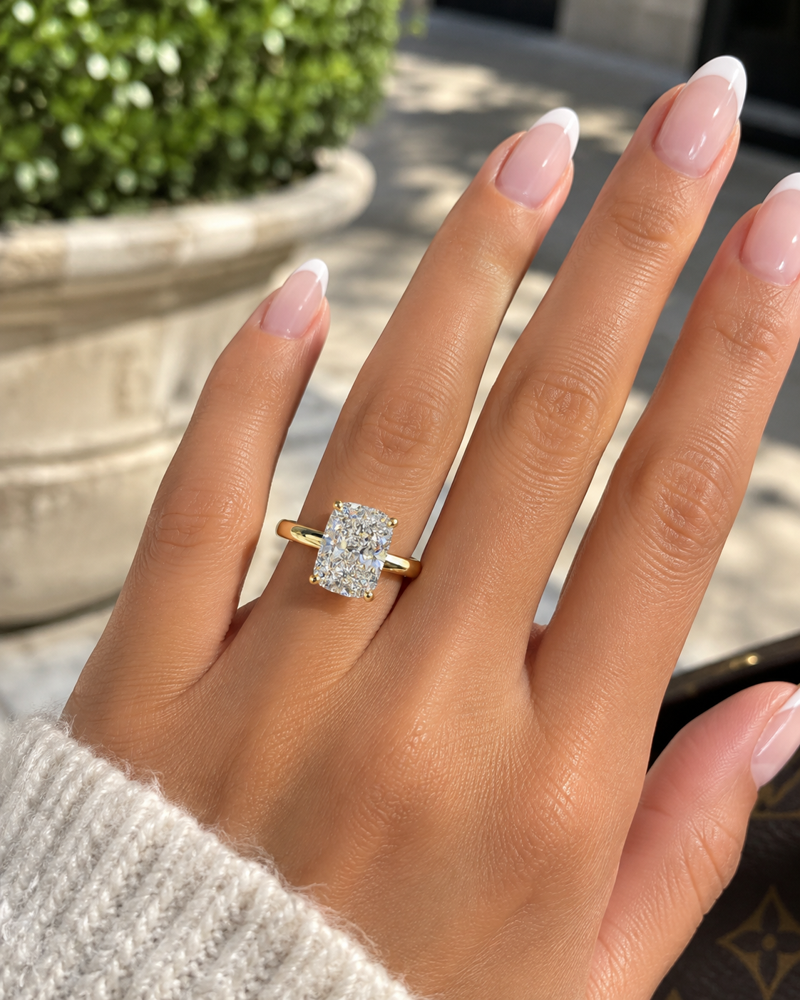 "The Delaney" - 5 CT. Elongated Cushion-Cut Diamond Solitaire Engagement Ring in 14K Gold