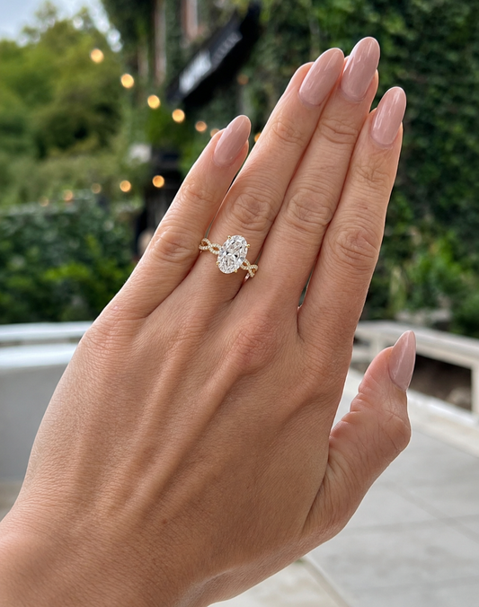 "The Olivia" - 4 CT. Oval-Cut Diamond Solitaire Engagement Ring in 14K Gold