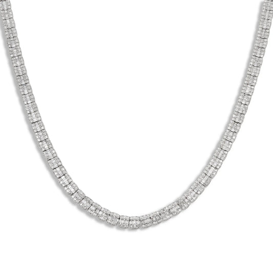Baguette Diamond Tennis Necklace 5mm 22Inches
