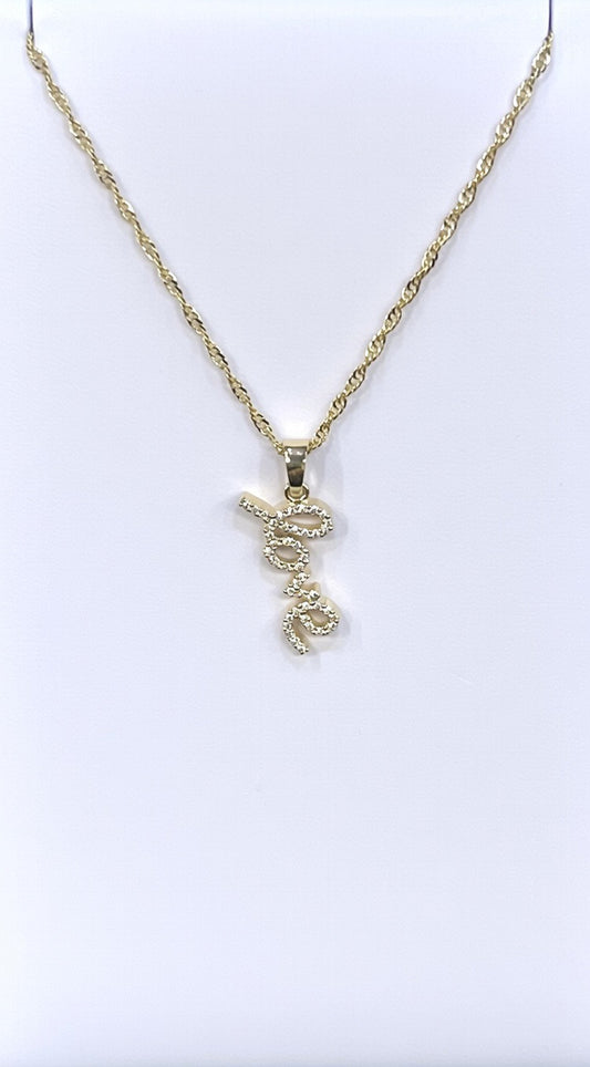 Diamond 'LOVE' Pendant with Necklace