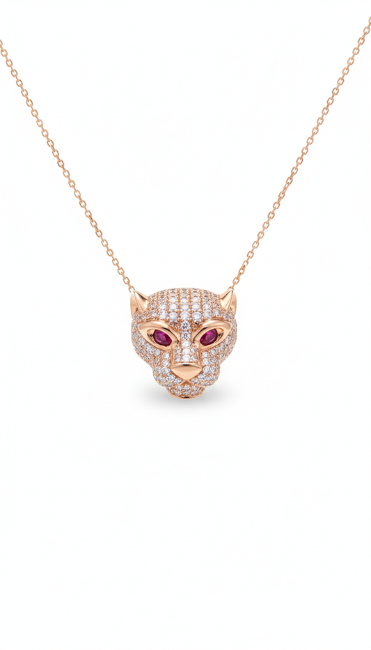 Diamond Panther Pendant with Necklace