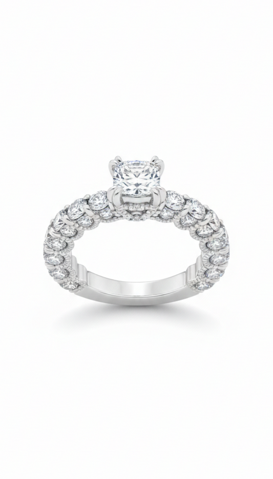 3.75 CT. Round Diamond Engagement Ring in 14K White Gold