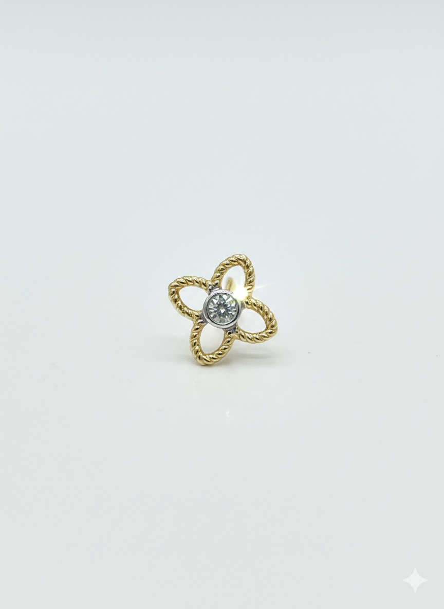 Diamond Nose Pin - 18K Gold