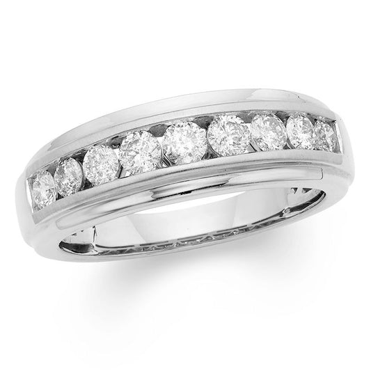 Men’s Diamond Nine Stone Wedding Band