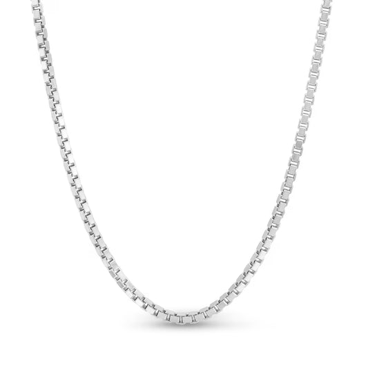 Diamond-Cut Box Chain Necklace in Solid Sterling Silver - 20"