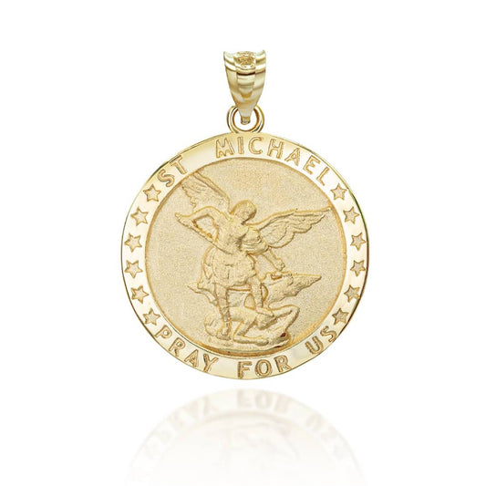 Saint Michael Archangel Medallion Pendant Necklace