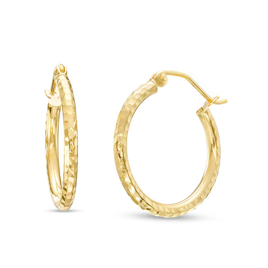20.0mm Diamond-Cut Hoop Earrings in 10K Gold