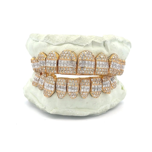 10 Top | 10 Bottom Grillz - Princess & Round Cut Hybrid Set