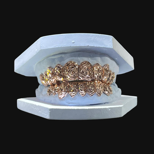 10 Top | 10 Bottom Grillz - Flower Diamond Cut