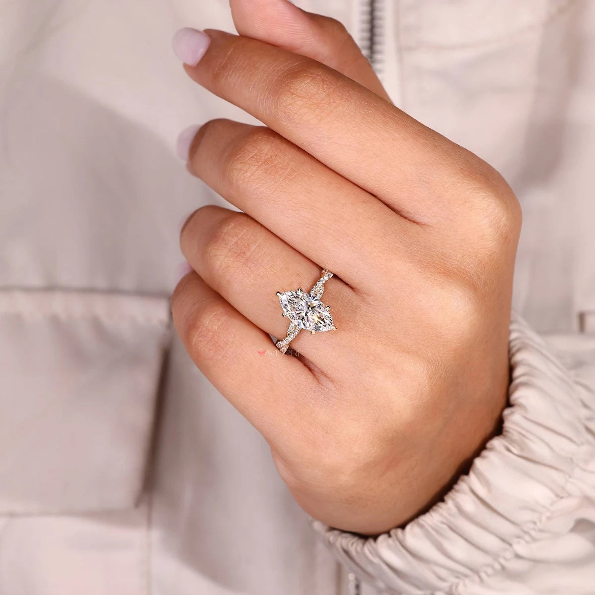 "The Ariana" - 3 CT. Marquise-Cut Diamond Solitaire Engagement Ring in 14K Gold