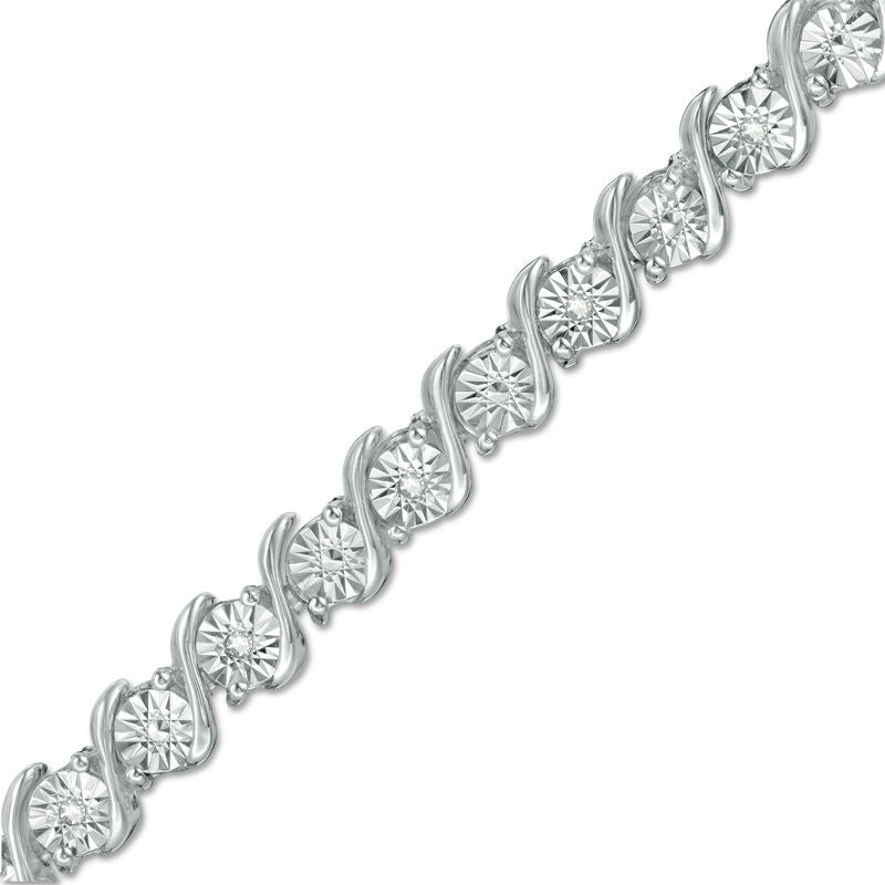 1/10 CT. T.W. Diamond "S" Tennis Bracelet