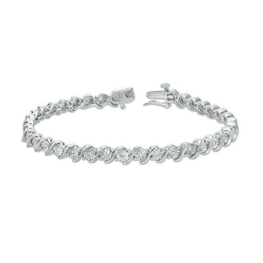 1/10 CT. T.W. Diamond "S" Tennis Bracelet