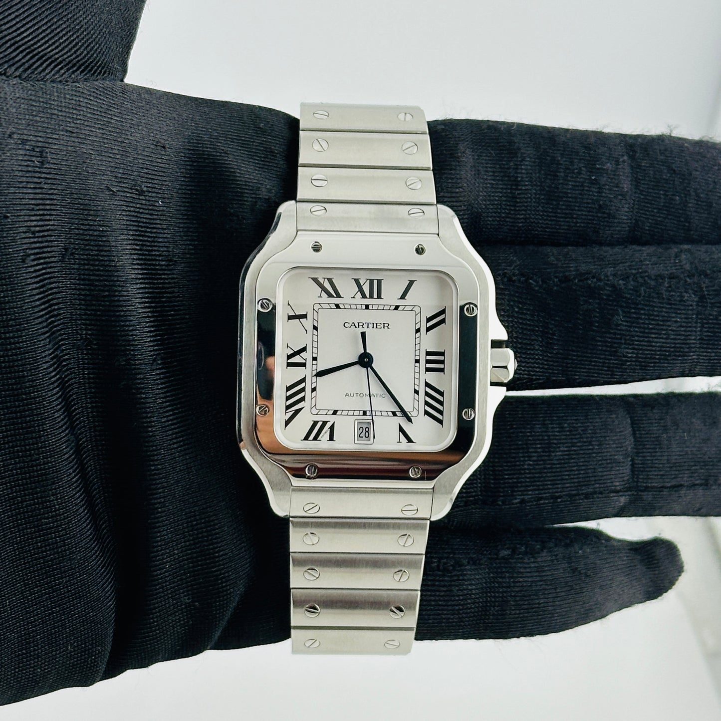 Cartier - Santos Silver Roman Dial Ref 4072/WSSA0018