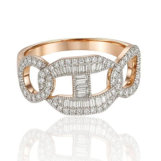 Rose Gold Linked Men's Diamond Ring